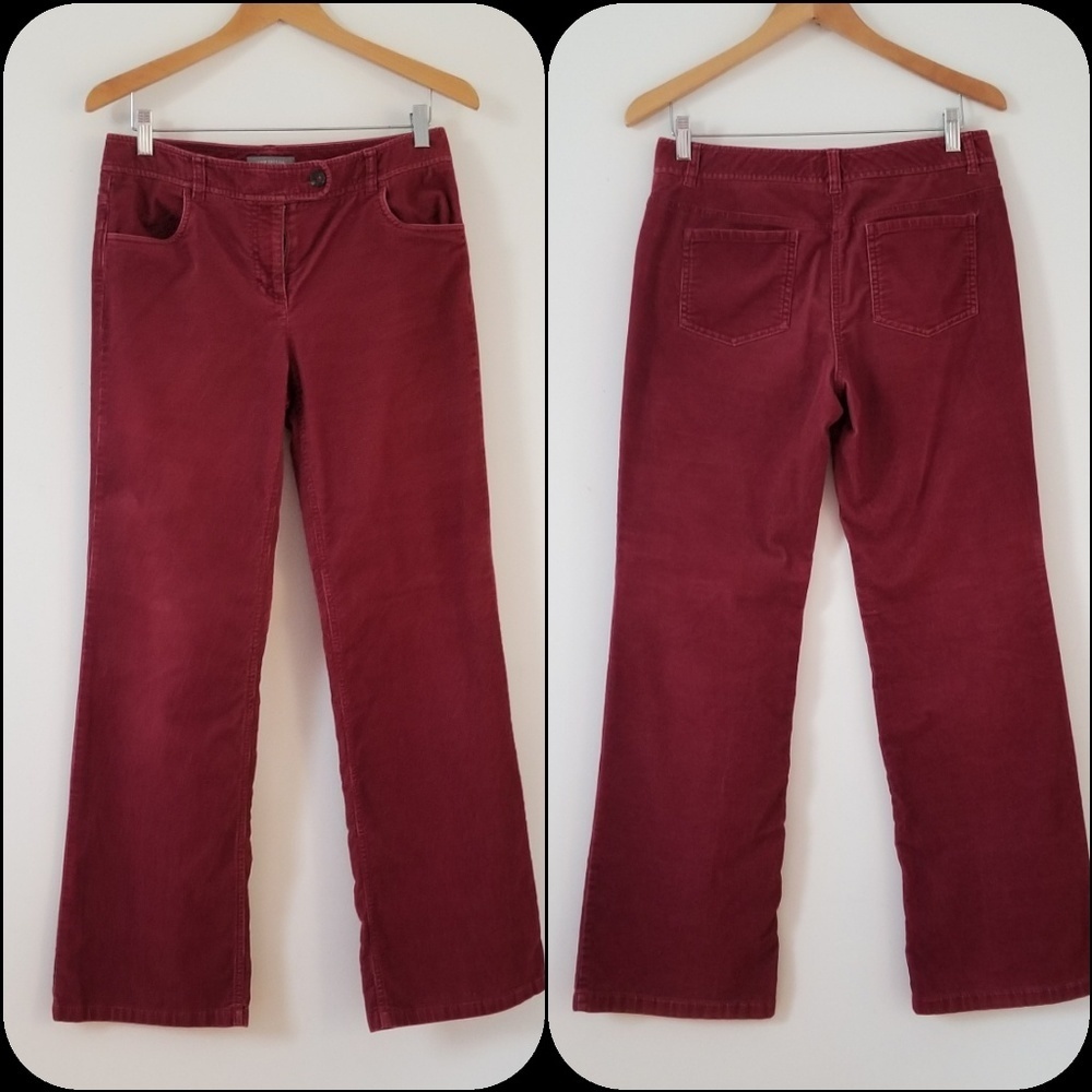 Ann Taylor Corduroy midrise rusty red bootcut Jeans, Size 6